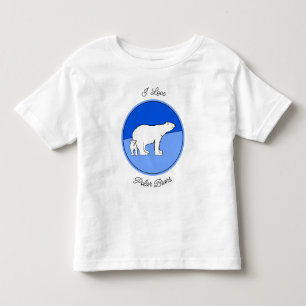 T-shirt Pour Les Tous Petits Polar Bear Mom and Cub Peinture - Wildlife Art