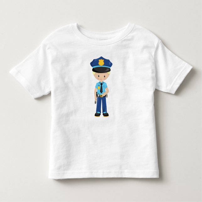 T-shirt Pour Les Tous Petits Policier, Policier, Policier, Policier, Cop, Cheve (Devant)