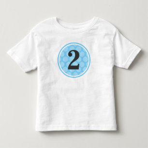 T-shirt Pour Les Tous Petits Polka bleu moderne point deuxième anniversaire gar