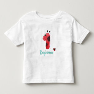 T-shirt Pour Les Tous Petits Polka rouge mignon point Ladybug 1er anniversaire