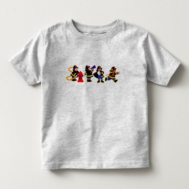 T-shirt Pour Les Tous Petits Pompiers occupés (Devant)