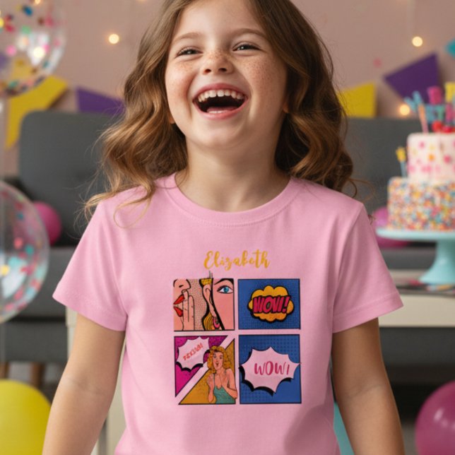 T-shirt Pour Les Tous Petits Pop art girl comique (Créateur téléchargé)