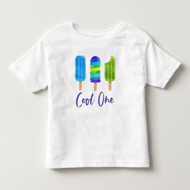 T-shirt Pour Les Tous Petits Pop Cool Un 1er anniversaire bleu vert (Devant)