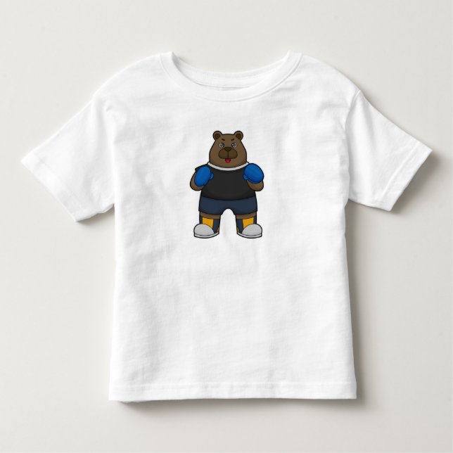 T-shirt Pour Les Tous Petits Porter comme boîte avec gants de boxe (Devant)