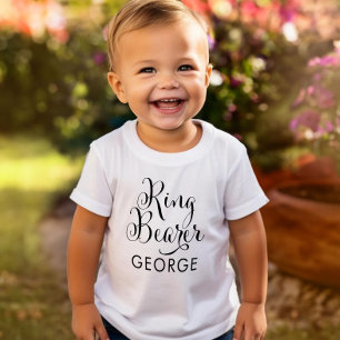 T-shirt Pour Les Tous Petits Porteur de bague Calligraphie Nom de mariage