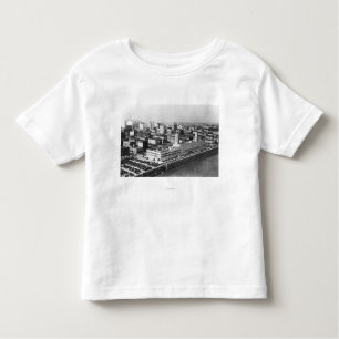 T-shirt Pour Les Tous Petits Portland, OU vue aérienne de pont de Hawthorne