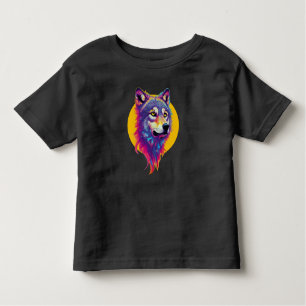 T-shirt Pour Les Tous Petits Portrait couleur Wolf
