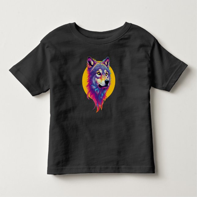T-shirt Pour Les Tous Petits Portrait couleur Wolf (Devant)