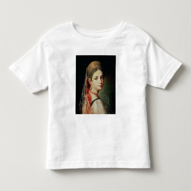 T-shirt Pour Les Tous Petits Portrait d'une jeune fille à Sarafan et (Devant)