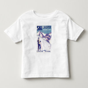 T-shirt Pour Les Tous Petits Poster d'une femme sur les pentes ouvertes