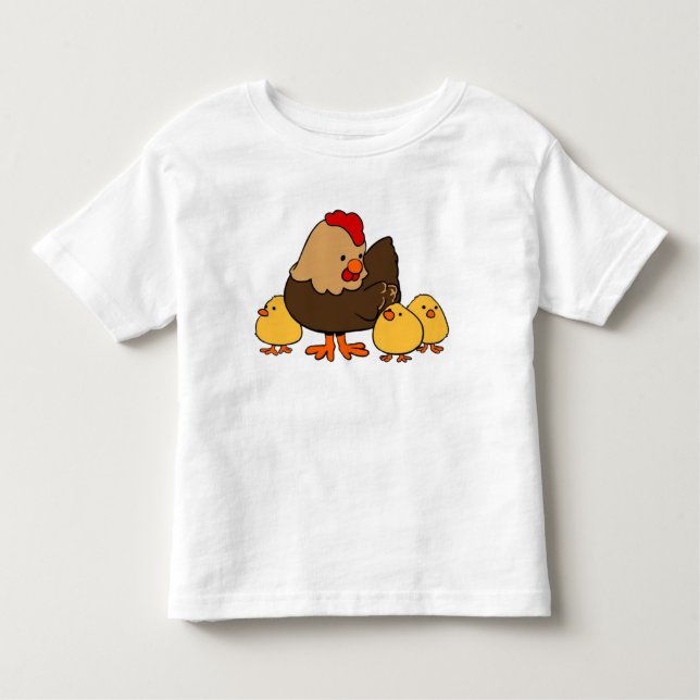 T-shirt Pour Les Tous Petits Poules et poussins mignons (Devant)