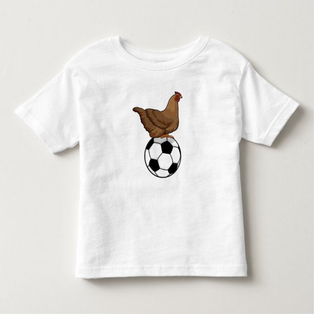 T-shirt Pour Les Tous Petits Poulet aux sports de football (Devant)