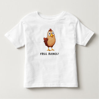 T-shirt Pour Les Tous Petits Poulet Brun Mignon Adorable en Liberté