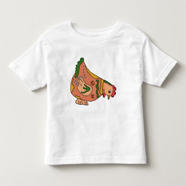 T-shirt Pour Les Tous Petits poulet de couleur vive (Devant)