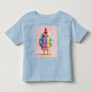 T-shirt Pour Les Tous Petits Poulet élégant dans une veste matelassée d'hiver c