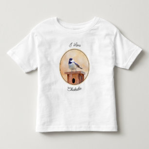 T-shirt Pour Les Tous Petits Poulet sur la peinture d'oiseaux Art original