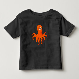 T-shirt Pour Les Tous Petits Poulpe d'orange de bande dessinée de vecteur