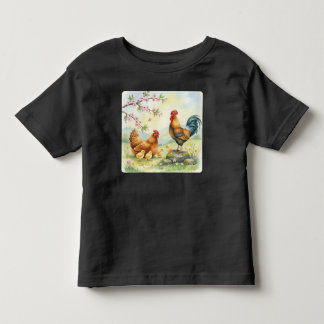 T-shirt Pour Les Tous Petits Poussin coq de ferme personnalisé tout-petit
