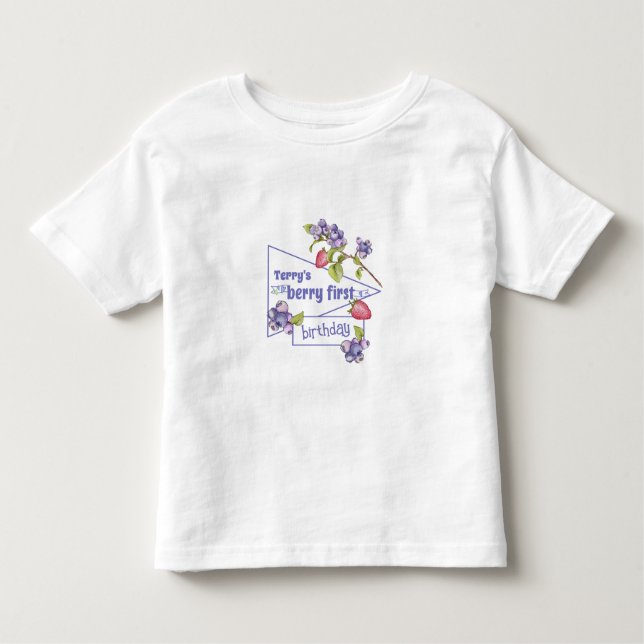 T-shirt Pour Les Tous Petits Premier anniversaire aux fruits rouges (Devant)