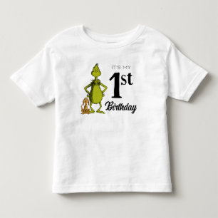 T-shirt Pour Les Tous Petits Premier anniversaire Grinch tableau noir