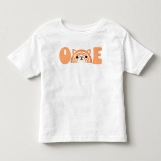 T-shirt Pour Les Tous Petits Premier anniversaire Woodland Fox Boho Rainbow