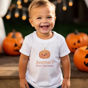T-shirt Pour Les Tous Petits Premier Halloween de mon bébé : un adorable citrou
