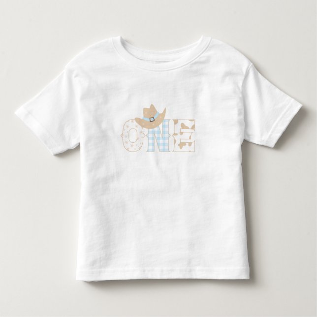 T-shirt Pour Les Tous Petits Premier Rodéo Anniversaire UN (Devant)