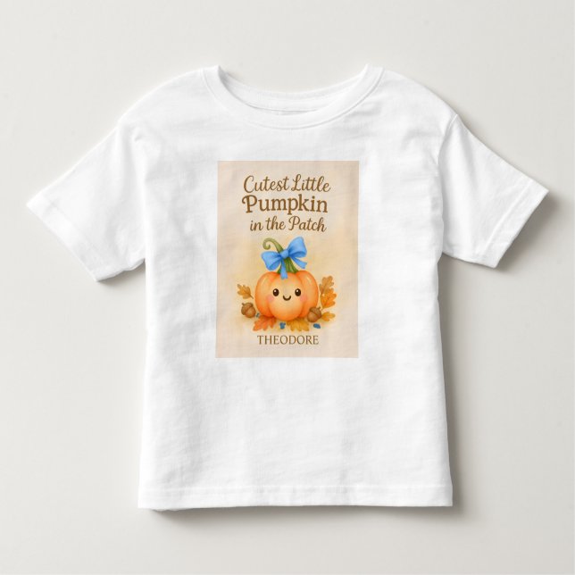 T-shirt Pour Les Tous Petits Premier Thanksgiving pour bébé garçon avec citroui (Devant)