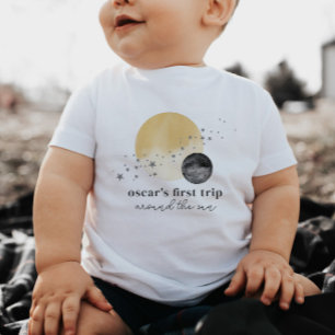T-shirt Pour Les Tous Petits Premier Voyage Gris Autour Du Soleil