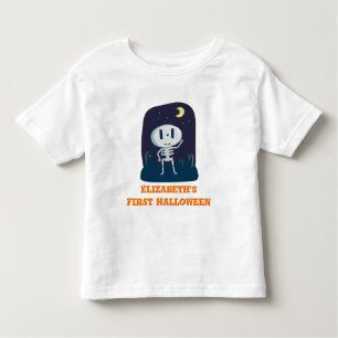 T-shirt Pour Les Tous Petits Première Halloween mignon squelette dessin personn