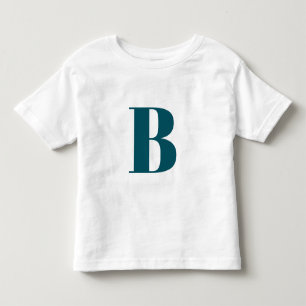 T-shirt Pour Les Tous Petits Première lettre   Teal Monogram Modern Stylish Coo