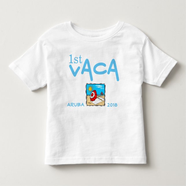 T-shirt Pour Les Tous Petits premières vacances personnalisées (Devant)
