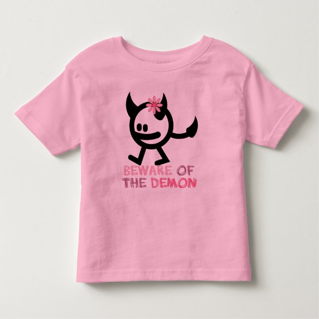 T-shirt Pour Les Tous Petits prenez garde du démon (Devant)