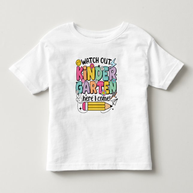 T-shirt Pour Les Tous Petits Prêt pour l'aventure de la maternelle ! (Devant)