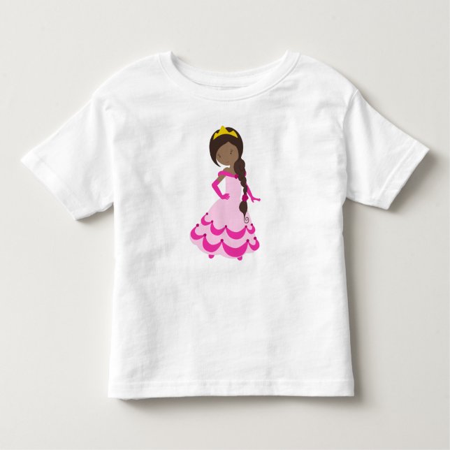T-shirt Pour Les Tous Petits Princesse Africaine Américaine, Couronne, Gown, Ro (Devant)