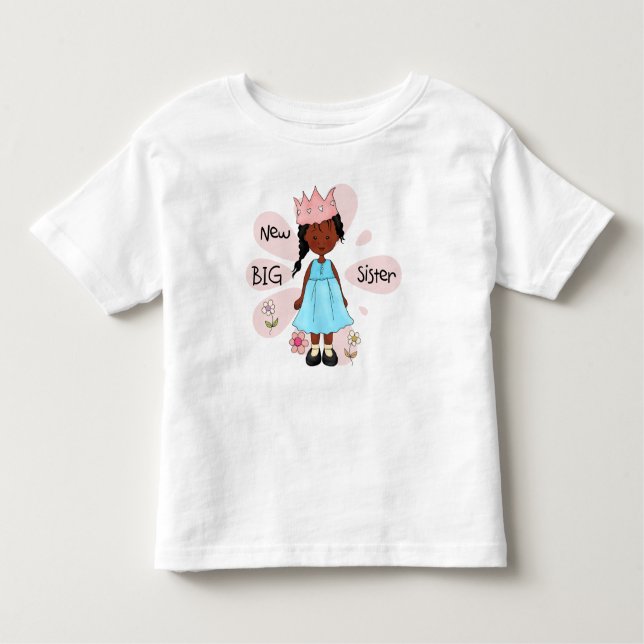T-shirt Pour Les Tous Petits Princesse Big Soeur Africaine Américaine (Devant)
