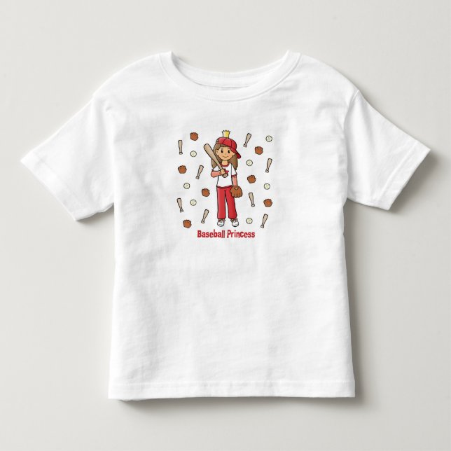 T-shirt Pour Les Tous Petits Princesse de baseball (Devant)