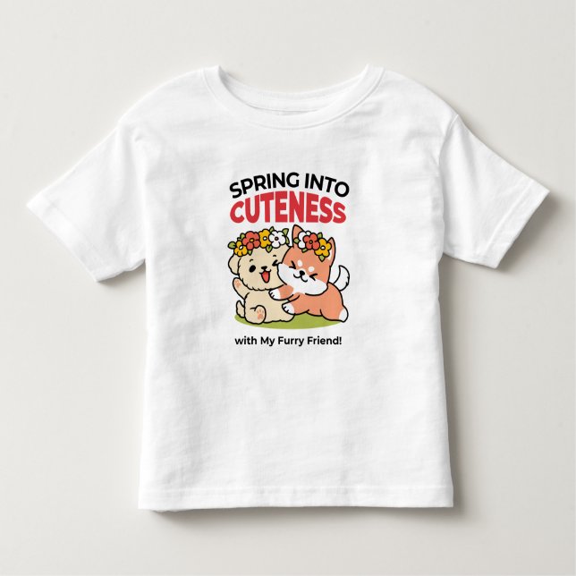 T-shirt Pour Les Tous Petits Printemps dans la laideur - Illustration de chien  (Devant)