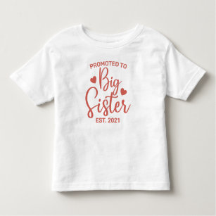 T-shirt Pour Les Tous Petits Promu à la grande soeur avec date personnalisée