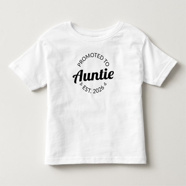 T-shirt Pour Les Tous Petits Promue Tante Est. 2026 (Devant)