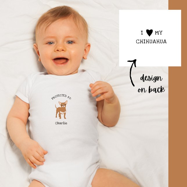 T-shirt Pour Les Tous Petits Protégé par Chihuahua 2 Chemise Chien (Créateur téléchargé)