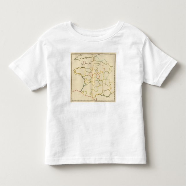 T-shirt Pour Les Tous Petits Provinces, contour de la France (Devant)