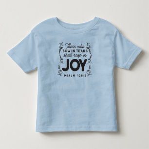 T-shirt Pour Les Tous Petits Psaume 126:5 Typographie des Écritures – Moisson d