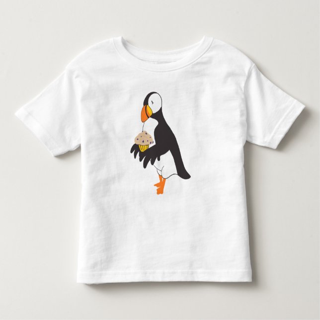 T-shirt Pour Les Tous Petits Puffin avec muffin (Devant)