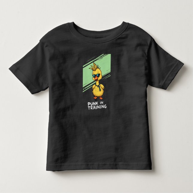T-shirt Pour Les Tous Petits Punk in Training – Cute Punk Duck CartoonT-Shirt (Devant)