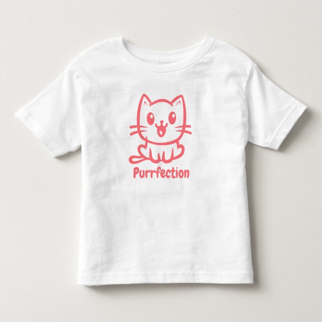 T-shirt Pour Les Tous Petits Purfection, Très Mignonne Chat Anime (Devant)