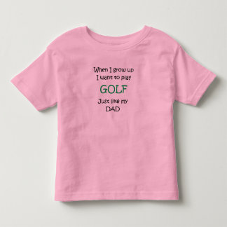 T-shirt Pour Les Tous Petits Quand je grandis le texte de golf seulement
