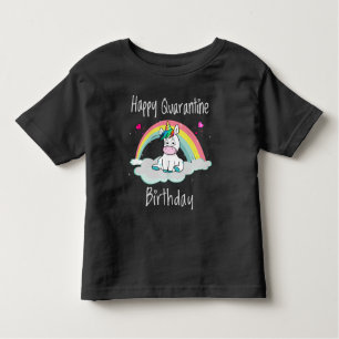 T-shirt Pour Les Tous Petits Quarantine Anniversaire Unicorn arc-en-ciel