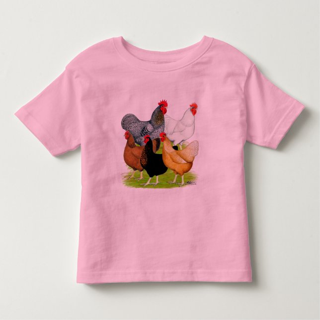 T-shirt Pour Les Tous Petits Quintette de poulet liée au sexe (Devant)