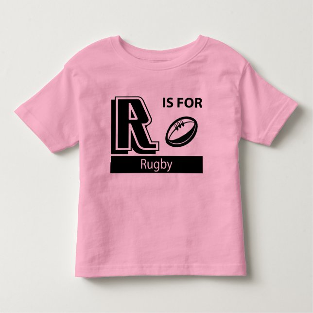 T-shirt Pour Les Tous Petits R est pour le rugby (Devant)